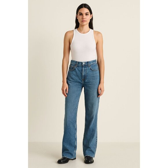 Abercrombie and fitch the loose high rise jeans with raw hem Womens Size 30/10 - Picture 1 of 6
